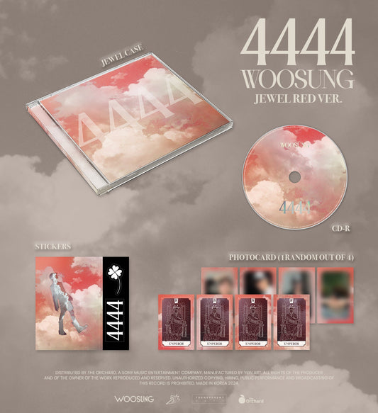 WOOSUNG 2ND ALBUM '4444' JEWEL CASE (RED VER.)