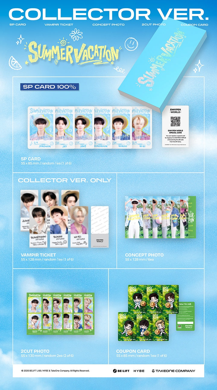 (PRE-ORDER) ENHYPEN - WORLD COUPON CARD COLLECTION (SUMMER VACATION COLLECTOR ver.)