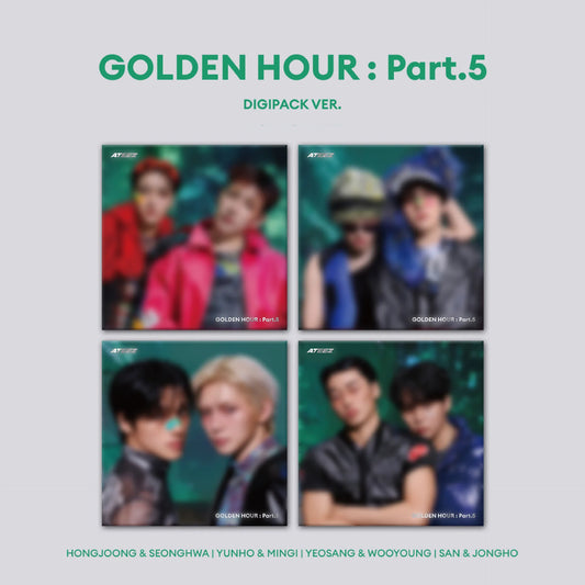 (PRE-ORDER)(FIRMADOS) ATEEZ - GOLDEN HOUR : Part.5 (Digipak Unit Ver.) (Random)