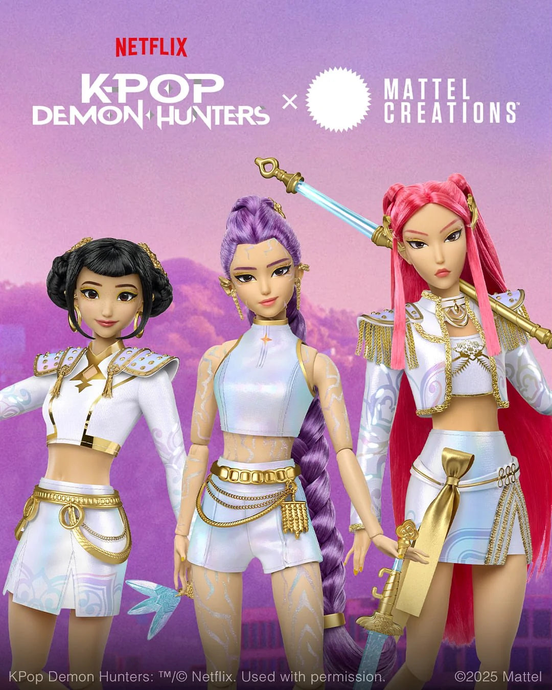(PRE-ORDER) KPop Demon Hunters - HUNTR/X Rumi, Mira, Zoey “What It Sounds Like” SET (MATTEL CREATIONS)